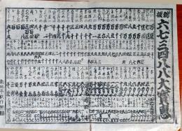 f24100405〇一枚刷り 浪花みやげ第２編第２集 新板六七三四八八大宝恵 ことば遊び しゃれ なぞ 判じ絵 見立番付 天保年間 塩屋喜兵衛板〇和本古書古文書