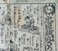 f241004301〇一枚刷り 浪花みやげ第２編第３集 忠臣蔵穴さがし柳樽 初編 ことば遊び しゃれ なぞ 判じ絵 見立番付 天保年間 塩屋喜兵衛板〇和本古書古文書
