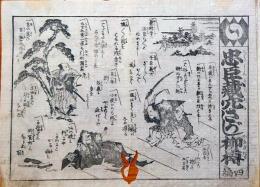 f241004304〇一枚刷り 浪花みやげ第２編第３集 忠臣蔵穴さがし柳樽 ４編 ことば遊び しゃれ なぞ 判じ絵 見立番付 天保年間 塩屋喜兵衛板〇和本古書古文書
