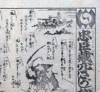 f241004304〇一枚刷り 浪花みやげ第２編第３集 忠臣蔵穴さがし柳樽 ４編 ことば遊び しゃれ なぞ 判じ絵 見立番付 天保年間 塩屋喜兵衛板〇和本古書古文書
