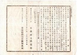N24101125〇明治布告布達　京都府布令 金禄公債証書下付に付 貫属替又は寄留等の有禄の者取調方の指令 ○明治９年 京都府権知事植村正直 ○和本古書古文書 
