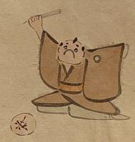f19120605〇絵入彩色肉筆画 川柳 狂歌 道歌 導歌 画賛 戯画〇我といふ狭き心を捨ててみよ 広い世界にさわる物なし〇和本 古書 古文書