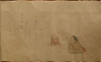 f19120610〇絵入彩色肉筆画 川柳 狂歌 道歌 導歌 画賛 戯画〇なんぼ程 強い角力の関取も 親に負けては 見事なりけり〇和本 古書 古文書

