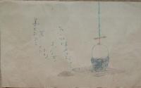 f19120611〇絵入彩色肉筆画 川柳 狂歌 道歌 導歌 画賛 戯画〇善きに似よ 悪しきに似るな なべて世の 人の心は自在鉤なり〇和本 古書 古文書

