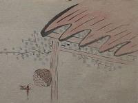 f19120618〇絵入彩色肉筆画 川柳 狂歌 道歌 導歌 画賛 戯画〇蜂の巣と思うて暮らせ 我うちは 遠慮なければ ぶんぶんとなる〇和本 古書 古文書
