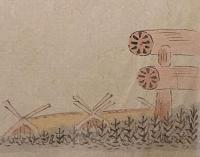 F19120624〇絵入彩色肉筆画 川柳 狂歌 道歌 導歌 画賛 戯画〇足ることを知れと教える 伊勢の神 いまに藁谷の宮にまします〇和本 古書 古文書

