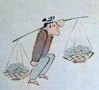 F19120635〇絵入彩色肉筆画 川柳 狂歌 道歌 導歌 画賛 戯画 明治年代〇公侯伯子男の五爵より 似寄し六尺 とれよ世の人〇和本 古書 古文書

