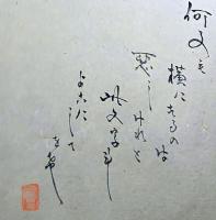 F19120636〇絵入彩色肉筆画 川柳 狂歌 道歌 導歌 画賛 戯画 明治年代〇何事も横にするのは 悪しけれど 此文字は よこにしておけ〇和本 古書 古文書

