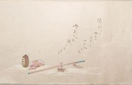 F19120638〇絵入彩色肉筆画 川柳 狂歌 道歌 導歌 画賛 戯画 明治年代〇徳利の口からそれを言わねども 昔思えば涙こぼるる〇和本 古書 古文書


