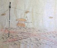 F19120642〇絵入彩色肉筆画 川柳 狂歌 道歌 導歌 画賛 戯画 明治年代〇実るほど稲は臥すとも 人はただ重くなるほど 反り返るなり〇和本 古書 古文書

