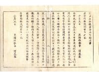 N24101152〇明治布告布達　諸寺院に於て江湖会(ごうこえ)月待日待報恩講の類 参詣人群衆男女混同不規則の趣不都合に付 以後願出許可を受け執行すべし ○明治６年 置賜県参事関義臣 ○和本古書古文書