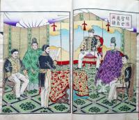 f24110201〇新撰女用文姫鏡 彩色木版口絵５図・銅版画１図 塩見文準 三松堂 明治２３年〇和本古書古文書