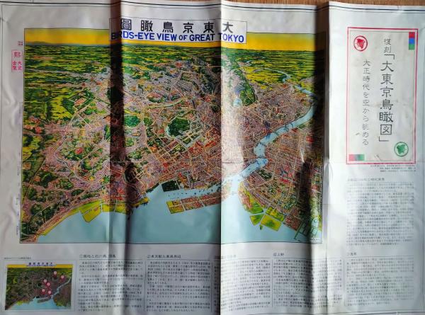 f24111101〇復刻地図 大東京鳥瞰図 大正時代を空から眺める