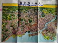 f24111101〇復刻地図 大東京鳥瞰図 大正時代を空から眺める ２０１３年〇和本古書古文書