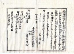 N24112107〇明治布告布達 明治４年辛未 村持社祠並に寺庵除地の内 従前開拓或は民家屋敷ある向きは社寺現在の境内外を取調せしむ 別紙雛形 ○京都府 京都府布令書○和本古書古文書
