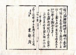N24112119○明治布告布達 明治４年辛未 諸川筋国役堤防并に郷中養水井堰等 来春普請の箇所 願出るべく期限 ○京都府 京都府布令書○和本古書古文書
