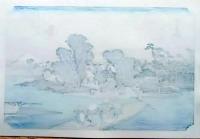 f24120104〇手摺彩色木版画 東海道五十三次 神奈川宿 保永堂版 悠々洞版 広重 複刻昭和年代 状態摺共特上〇和本古書古文書