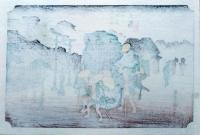 f24120112〇手摺彩色木版画 東海道五十三次 三島宿 保永堂版 悠々洞版 広重 複刻昭和年代 状態摺共特上〇和本古書古文書