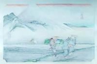 f24120114〇手摺彩色木版画 東海道五十三次 原宿 保永堂版 悠々洞版 広重 複刻昭和年代 状態摺共特上〇和本古書古文書
