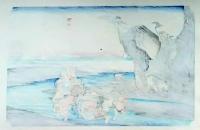 f24120118〇手摺彩色木版画 東海道五十三次 興津宿 保永堂版 悠々洞版 広重 複刻昭和年代 状態摺共特上〇和本古書古文書
