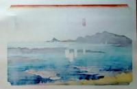 f24120119〇手摺彩色木版画 東海道五十三次 江尻宿 保永堂版 悠々洞版 広重 複刻昭和年代 状態摺共特上〇和本古書古文書