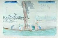 f24120130〇手摺彩色木版画 東海道五十三次 浜松宿 保永堂版 悠々洞版 広重 複刻昭和年代 状態摺共特上〇和本古書古文書