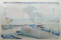 f24120144〇手摺彩色木版画 東海道五十三次 四日市宿 保永堂版 悠々洞版 広重 複刻昭和年代 状態摺共特上〇和本古書古文書