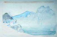 f24120149〇手摺彩色木版画 東海道五十三次 坂下宿 保永堂版 悠々洞版 広重 複刻昭和年代 状態摺共特上〇和本古書古文書