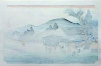 f24120152〇手摺彩色木版画 東海道五十三次 石部宿 保永堂版 悠々洞版 広重 複刻昭和年代 状態摺共特上〇和本古書古文書
