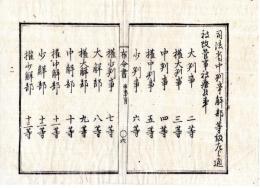 N24120113○明治布告布達 明治４年辛未　司法省中、判事解部の等級を改め、官事を廃す 大判事以下権大中権中少権少 大解部以下同 ○太政官布告 京都府布令書○和本古書古文書　　　　　

