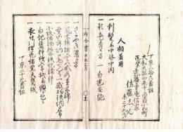 N24120123○明治布告布達 明治４年辛未　人相書 下京26番組小松町 佐藤しん29才、下京29番組本町四丁目 池田政次郎57才 両人共行方知れず ○京都府 京都府布令書○和本古書古文書　　　　　
