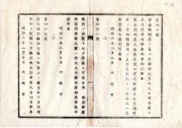 N25011666〇明治布告布達 明治６年　貸金銀利足(りそく利息)の儀明治4年布告を改め 貸借双方示談のうえ貸金証文へ記載すべし 太政大臣三条実美○太政官布告 ○和本古書古文書
