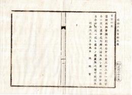 N25020606〇明治布告布達 明治６年 ○蚕種原紙売捌規則（明治5年第331号布告）別冊の通り改正・大蔵省漉立売渡しの規則全10カ条図解5件 ○太政官布告 栃木県○和本古書古文書
