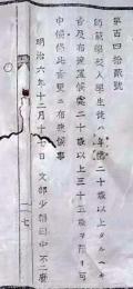 f25060312〇明治布告布達  師範学校生徒年齢制限 栃木県 明治７年〇和本古書古文書