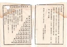 N25080184〇明治布告布達 明治１１年 ○東京新橋品川大森川崎鶴見神奈川横浜の停車場電信分局に於て電報通信取扱 各駅間電信賃銭表 工部大輔山尾庸三○工部省布達 栃木県○和本古書古文書
