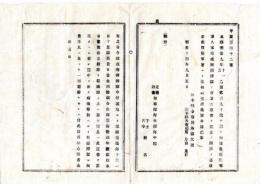 N25100112○明治布告布達 明治１４年○陸軍軍人軍属処刑済帰隊の者 旅次証書の儀 雛形の通り改正 陸軍省達 栃木県令藤川為親○栃木県布達○和本古書古文書