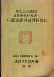 ※昭和16年3月現行貨物営業粁程表ト小運送認可運賃料金表
