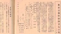 ※同聲會報　母校七十年記念號　第268號　母校七十年の祝賀に際して＝小松耕輔