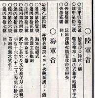 難條註釈官令全報　第拾號　海軍省＝海軍敬礼式・葛城艦進水式執行など