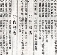 難條註釈官令全報　第拾弐號　太政官＝日清条約締結ノ儀・朝鮮國漢城ヲ開市場ト定ムなど