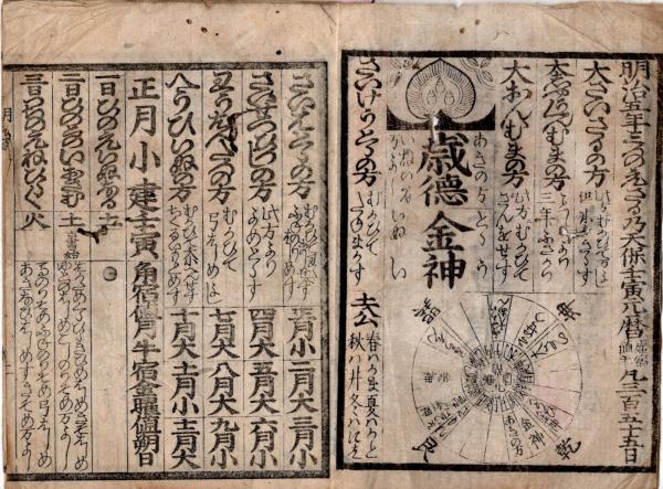 明治五年壬申頒暦 最後の旧暦・太陰暦です (岩代國会津笠原神