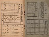 新旧町名対照　大東京区別町名索引表（附官公署・官公市立学校・名勝遊覧・交通）案内　※大東京明細地図附録です