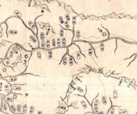 ※甲斐信濃上野城地方位図　銅版画　