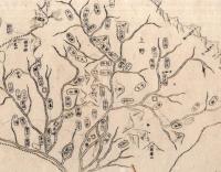 ※甲斐信濃上野城地方位図　銅版画　