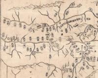 ※甲斐信濃上野城地方位図　銅版画　