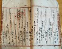 ※明治16年度備荒儲畜公儲金割46丁・13年送入簿異動簿34丁・15年畑方地税第壱期二期割44丁、14年第壱期第弐期賦課簿44丁＝千葉縣匝瑳郡米倉村戸長役場（現匝瑳市備荒儲畜法、戸籍、課税等資料文書4点）