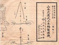 ※山本式復式三本編製俵機　実用新案特許第306649號　山梨縣甲府市東光町山本兄弟商会　山本友次郎
