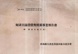 ※財産目録貸借対照表事業報告書（附・剰余金処分案）　昭和23年8月15日～昭和24年3月31日　群馬県生産農業協同組合連合會  飯島連次郎会長時です