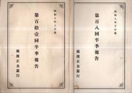 ※昭和８年下半季第108回半季報告・昭和10年上半季第111回半季報告　横浜正金銀行　兒玉謙次頭取の2点です