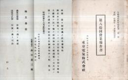 ※第八回営業報告書+株主通知1枚　自昭和拾弐年拾弐月壹日至同年拾参年五月参拾壹日　東京電気株式会社　（山口喜三郎社長））